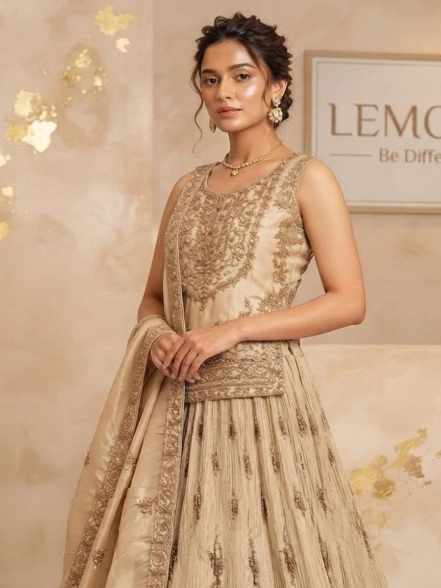 Ivory Gold Lehenga Set