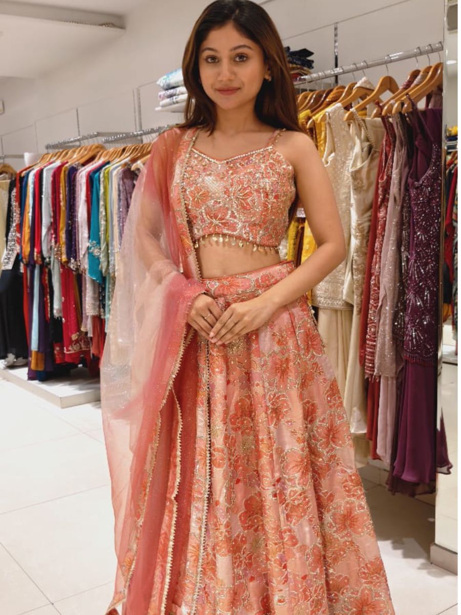 Peach Lehenga Set