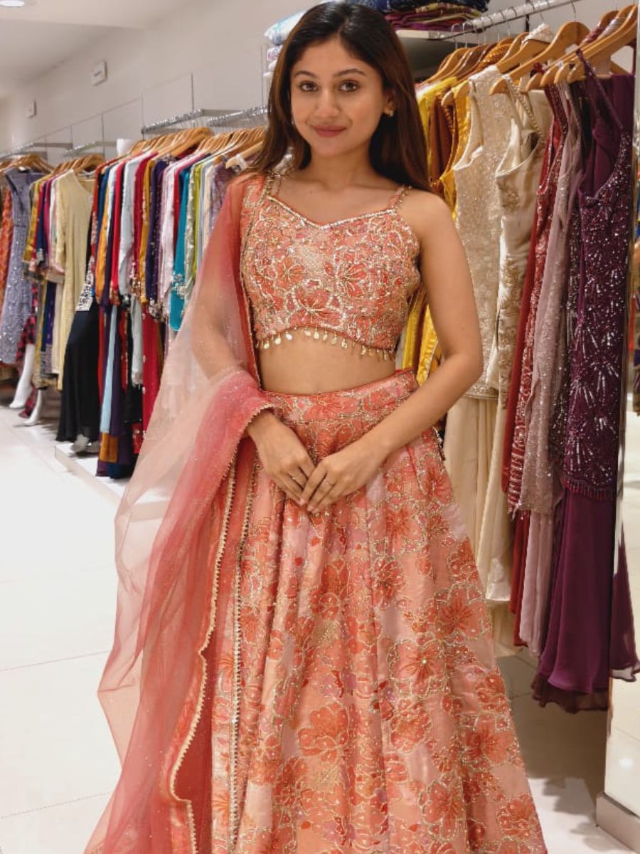 Peach Lehenga Set
