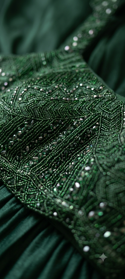 Emerald Green Sequin Lehenga Set
