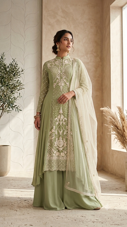Blush Pink Heritage Embroidered Suit