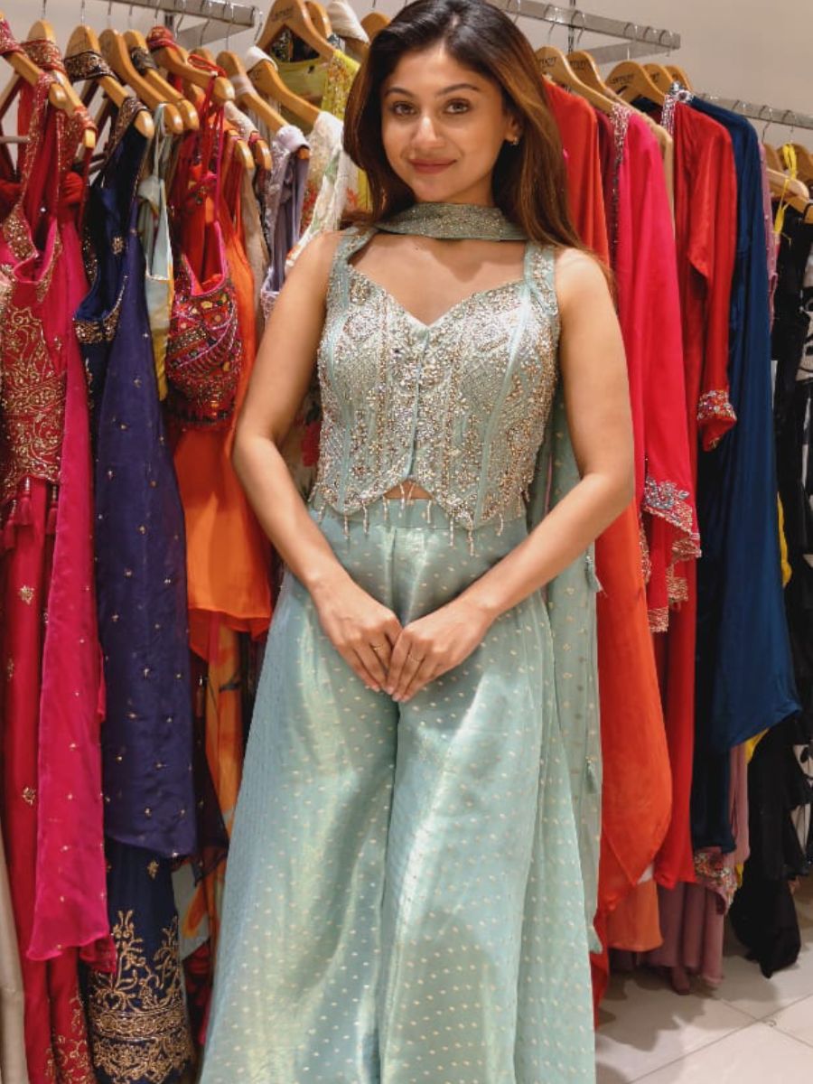 Mint Lehenga Set