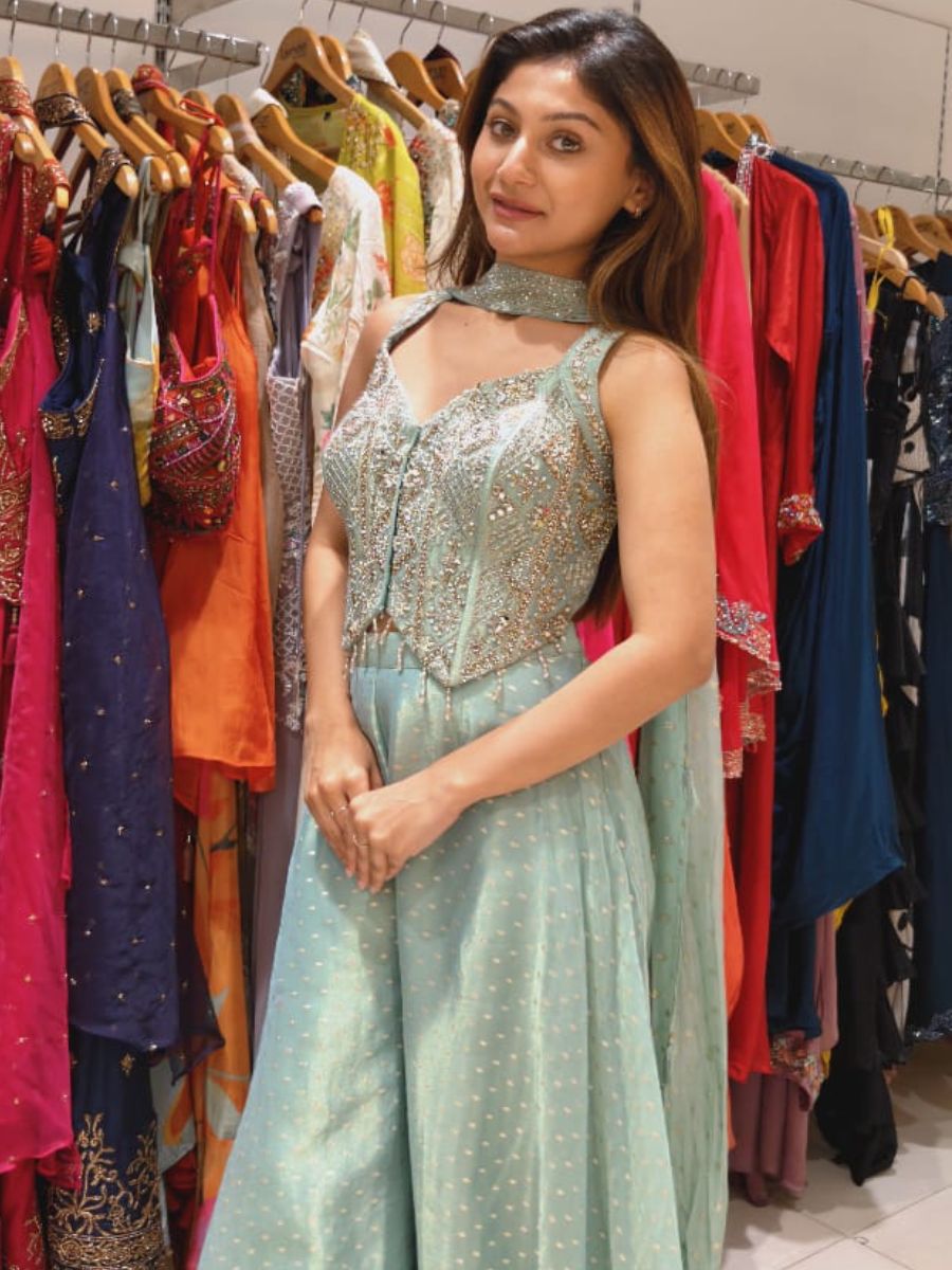 Mint Lehenga Set