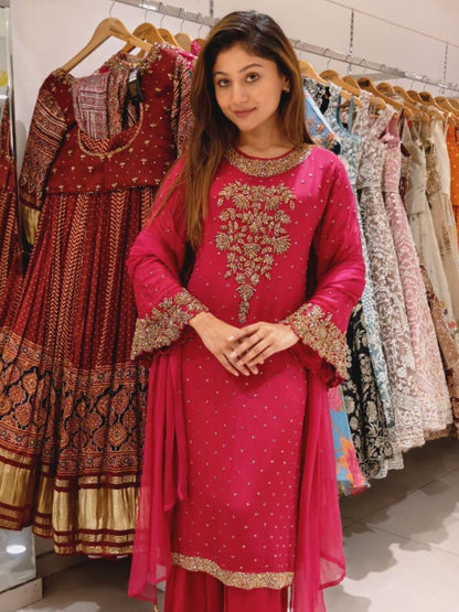 Magenta Anarkali Set