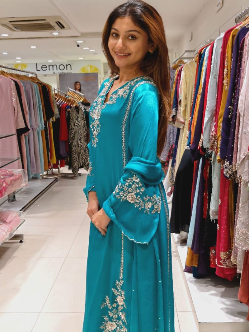 Turquoise Kurta Set
