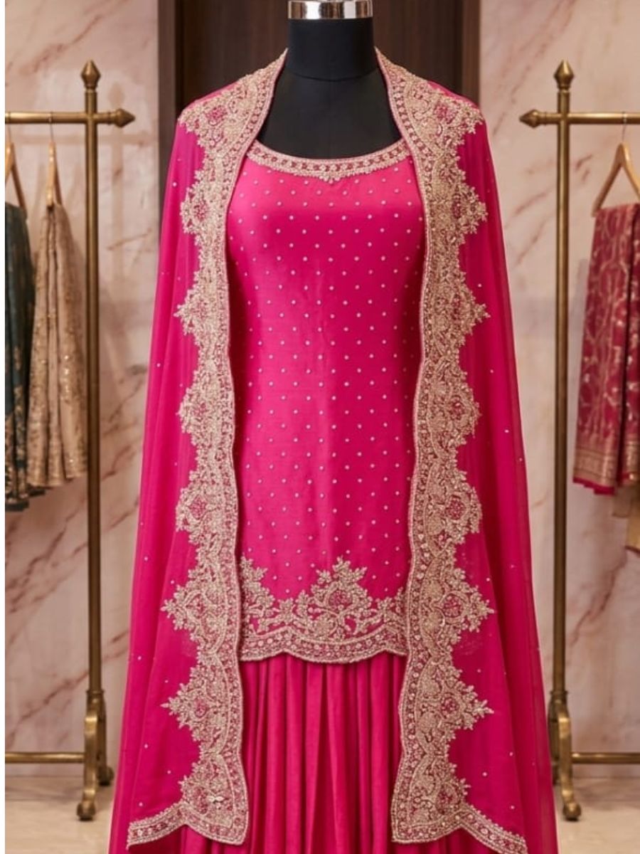 Hand work Palazo set  with Cape