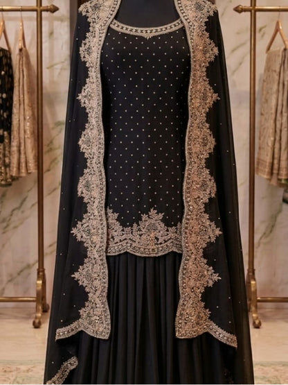 Hand work Palazo set  with Cape