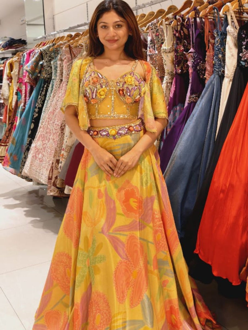 Yellow Pastel Lehenga Set
