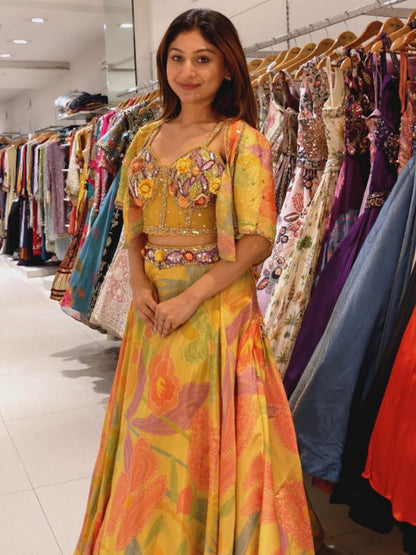 Yellow Pastel Lehenga Set