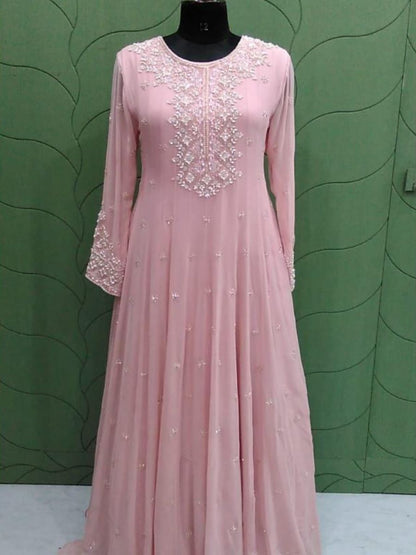Pearl Embroidered Anarkali Gown